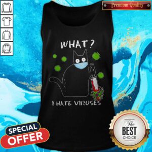 Alternative view of Good Cat Mask What I Hate Viruses Covid-19 Shirt
