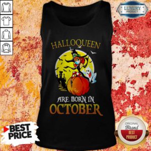 Alternative view of Halloqueen Witch Mask Are Born In October Halloween Shirt