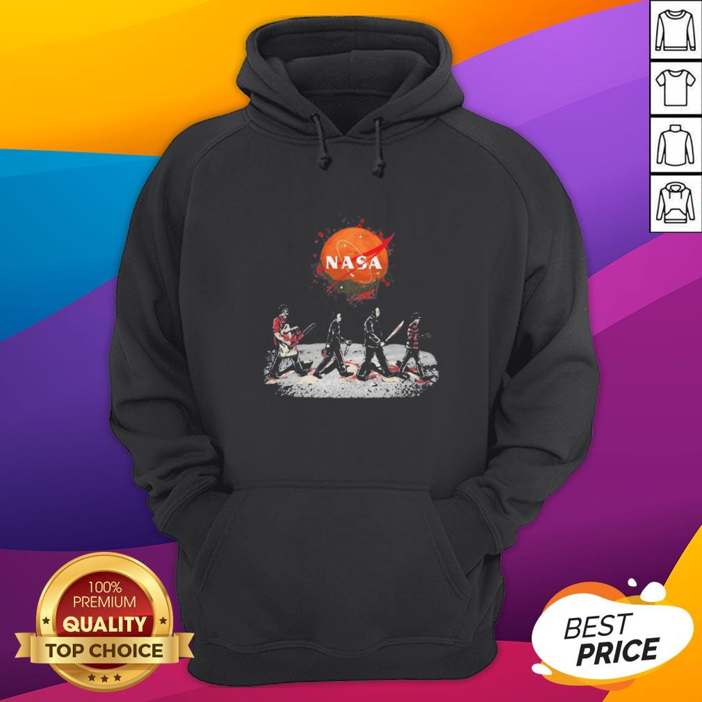 Horror Characters Nasa Logo Halloween Shirt - Image 4