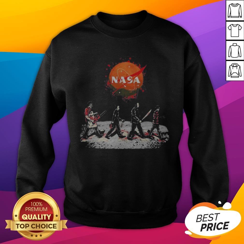 Horror Characters Nasa Logo Halloween Shirt - Image 5