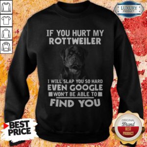 Alternative view of If You Hurt My Rottweiler I Will Slap You So Hard Even Google Won’t Be Able To Find You Shirt