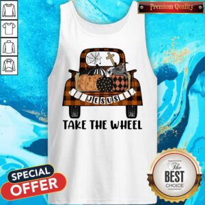 Alternative view of Jesus Take The Wheel Pumpkin Witch Truck Halloween Shirt