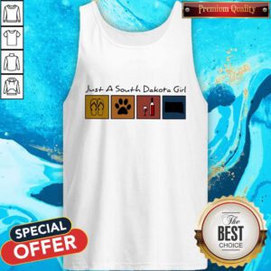 Alternative view of Just A South Dakota Girl Flip Flop Dog Wine South Dakota Map Shirt