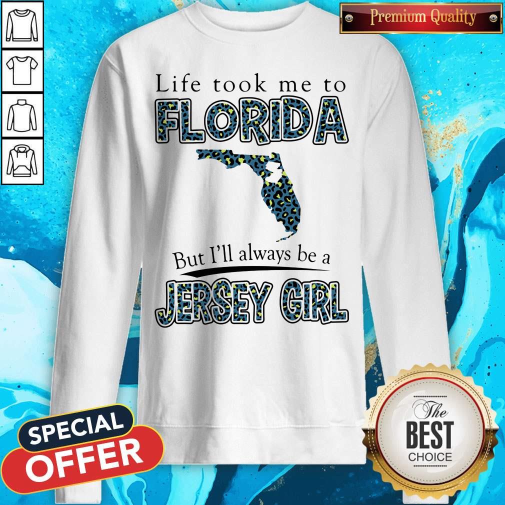 Life Took Me To Florida But I'll Always Be A Jersey Girl Map Shirt - Image 5