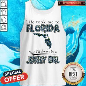 Alternative view of Life Took Me To Florida But I'll Always Be A Jersey Girl Map Shirt