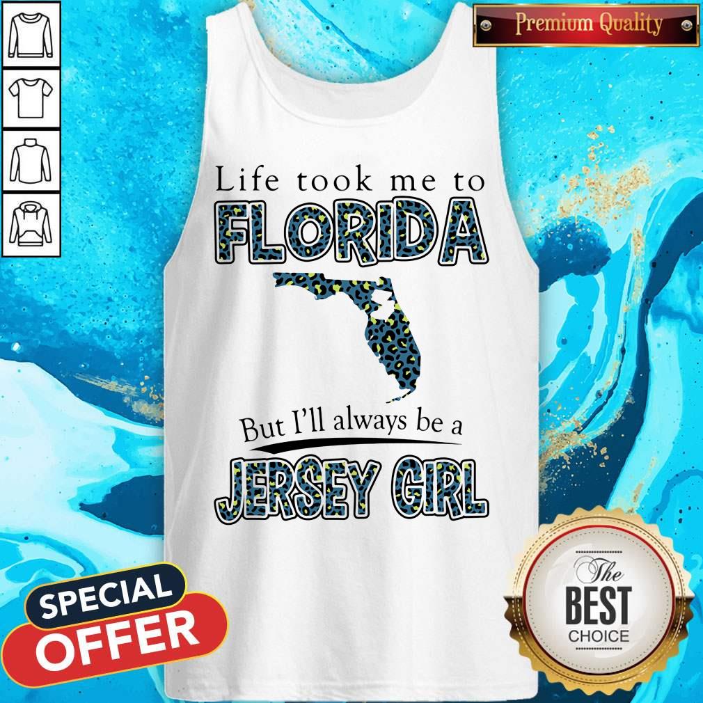 Life Took Me To Florida But I'll Always Be A Jersey Girl Map Shirt - Image 2