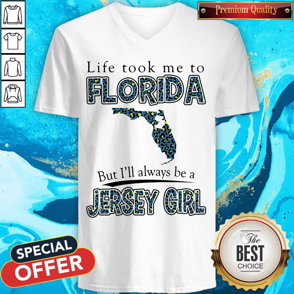 Life Took Me To Florida But I'll Always Be A Jersey Girl Map Shirt - Image 3
