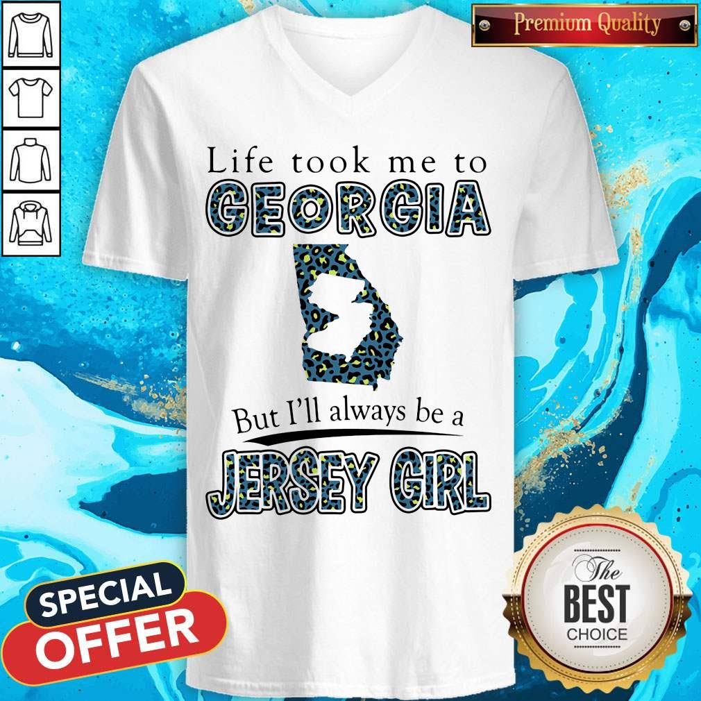 Life Took Me To Georgia But I'll Always Be A Jersey Girl Map Shirt - Image 3