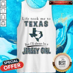 Alternative view of Life Took Me To Texas But I'll Always Be A Jersey Girl Map Shirt