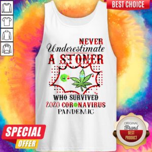Alternative view of Never Underestimate A Stoner Who Survived 2020 Coronavirus Pandemic Shirt