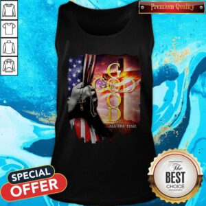 Alternative view of Nice God All The Time American Flag Independence Day Shirt