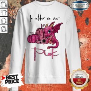 Alternative view of Nice In October We Wear Pink Pumpkin Dragon Halloween Shirt