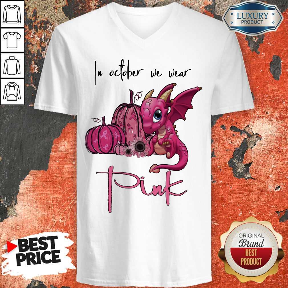 Nice In October We Wear Pink Pumpkin Dragon Halloween Shirt - Image 4