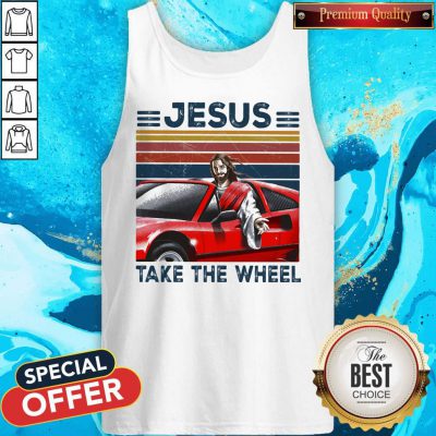 Alternative view of Nice Jesus Take The Wheel Car Vintage Retro Shirt