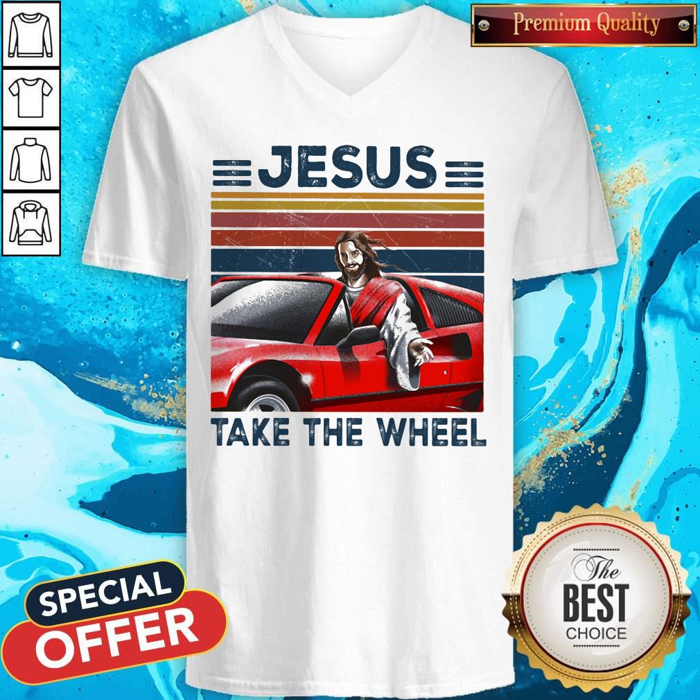 Nice Jesus Take The Wheel Car Vintage Retro Shirt - Image 3