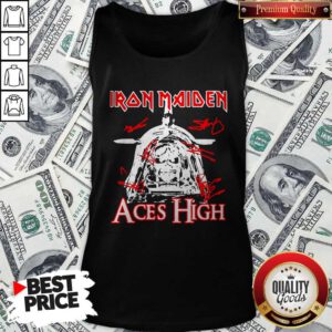 Alternative view of Premium Skeleton Iron Maiden Aces High Halloween Shirt