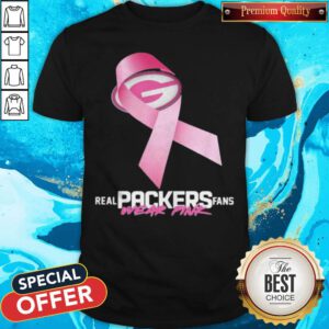 Real Packers Fans Wear Pink Logo Cancer Awareness Shirt