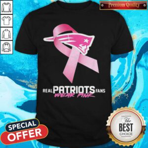 Real Patriots Fans Wear Pink Logo Cancer Awareness Shirt