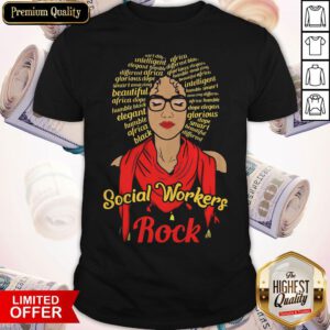 Social Workers Rock Lady Elegant Humble Africa Black Shirt