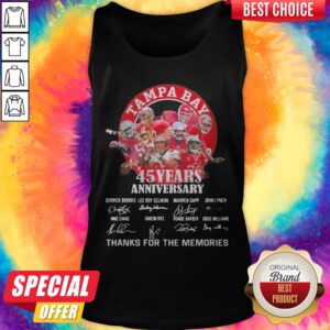 Alternative view of Tampa Bay Buccaneers 45 Years Anniversary Thank You For The Memories Signatures Shirt