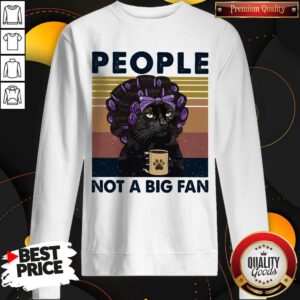 Alternative view of Top People Not A Big Fan Cat Vintage Retro Shirt