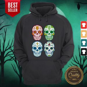 Sugar Skull Color Day Of Dead Dia De Muertos Hoodie