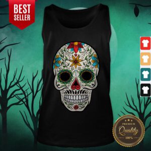 Floral Sugar Skull Day Of The Dead Tank Top