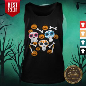 Funny Mexican Skulls Pumpkins With Face Tank Top