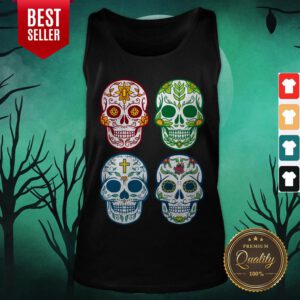 Sugar Skull Color Day Of Dead Dia De Muertos Tank Top