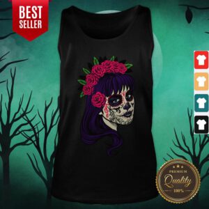 Sugar Skull Girl Day Of The Dead Dia De Muertos Tank Top