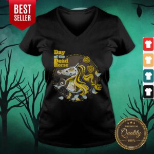 Day Of The Dead Horse Sugar Skull V-neck