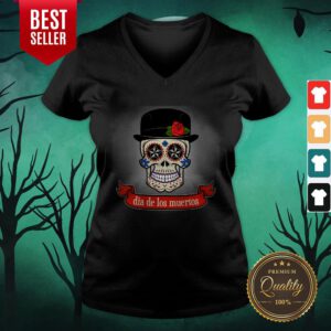 Gentlemen Sugar Skull Dia De Los Muertos Day Dead V-neck