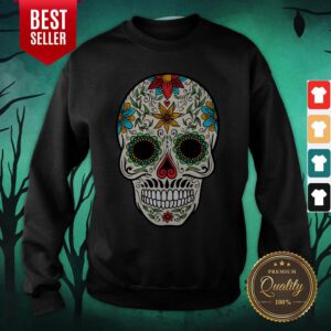 Floral Sugar Skull Day Of The Dead Sweatshirt