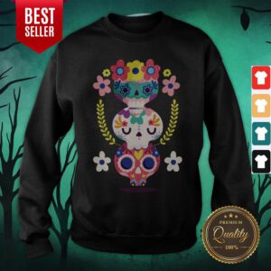 Triple Sugar Skull Colorful Day Of The Dead Sweatshirt