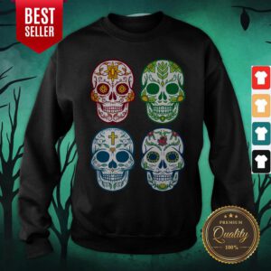 Sugar Skull Color Day Of Dead Dia De Muertos Sweatshirt