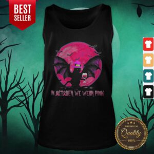 Alternative view of Bat Cat Witch In October We Wear Pink Moon Halloween Shirt