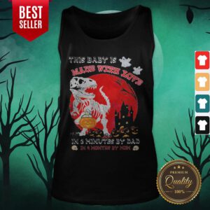 Alternative view of Dinosaur This Baby Is Made With Love In 3 Minutes By Dad In Month By Mom Sunset Halloween Shirt