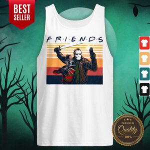 Alternative view of Freddy Krueger And Michael Myers Friends Vintage Retro Halloween Shirt