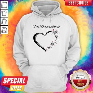 I Am A Simple Woman Chicken Wine Dog Paw And Flip Flop Hoodie