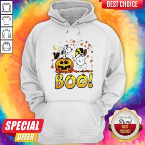 Charlie Brown Woodstock And Snoopy Boo Happy Halloween Hoodie