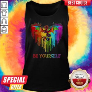Alternative view of Nice Dragon Heart Watercolor Be Yourself LGBT Shirt