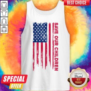 Alternative view of Nice Save Our Children American Flag Shirt