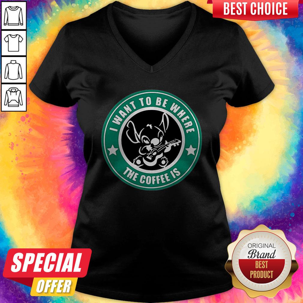 Premium I Want To Be Where The Coffee Is Stitch Shirt - Image 4