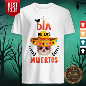Dia De Los Muertos Sugar Skull In Mexican Shirt