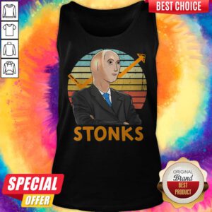 Alternative view of Stonks Guy Dank Meme Stock Broker Stonks Guy Dank Meme Vintage Retro Shirt