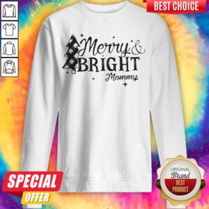 Pretty Merry And Bright Mommy Christmas Sweatshirt