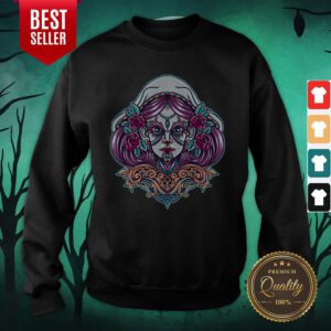 Sugar Skull Woman Day Dead Dia De Muertos Mexican Holiday Sweatshirt