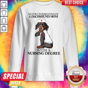 Never Underestimate A Dachshund Mom With A Nursing Degree Dog Sweatshirt