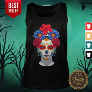 Hot Sugar Skull Woman Flower Day Dead Dia De Muertos Tank Top