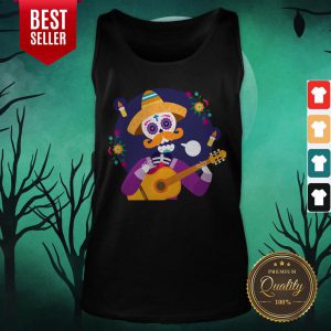 Dia De Muertos Day Of Dead Sugar Skeleton Play Guitar Tank Top